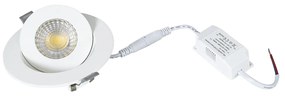 GloboStar LEXIS JOINT 60990 Χωνευτό LED Κινούμενο Spot Downlight 7W 680lm 45° AC 220-240V IP44 Φ12cm x Υ3.1cm - Στρόγγυλο - Λευκό - Φυσικό Λευκό 4500K - Bridgelux Chip - TÜV Certified Driver - 5 Years Warranty