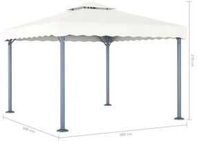 vidaXL Κιόσκι Κρεμ 300 x 300 εκ. Αλουμινίου