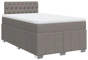 Κρεβάτι Boxspring με Στρώμα Taupe 120x190 εκ. Υφασμάτινο - Μπεζ-Γκρι