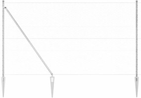 vidaXL Στύλος Περιφράξεων Ασημί 50 x 1,5 m (36 mm νήμα) Ατσάλι