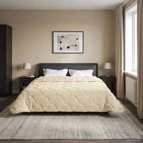 vidaXL Χειμερινό Παπλωματοθήκη 200 x 200 cm Χειμώνας Κρεμ Αναπνεύσιμο