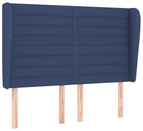 Κρεβάτι Boxspring με Στρώμα Μπλε 140x200 εκ. Υφασμάτινο - Μπλε