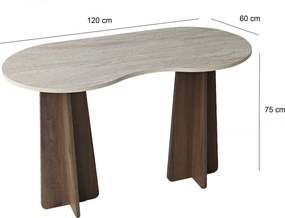 Γραφείο Τραβερτίνη / Καρυδί EROLO 120x60x75
