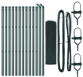 vidaXL Στύλος Περιφράξεων Πράσινο 25 x 0,5 μ (19 x 19 χιλιοστά πλέγμα)