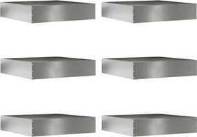 vidaXL Περίγραμμα γκαζόν 6 pcs Ασημί 60 x 60 x 13 εκ