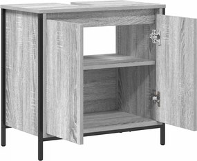 vidaXL Ντουλάπι Νιπτήρα Μπάνιου Γκρι Sonoma 60x34,5x60 εκ.