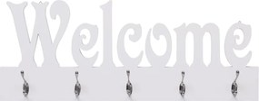 vidaXL Κρεμάστρα Τοίχου «WELCOME» Λευκή 74 x 29,5  εκ.