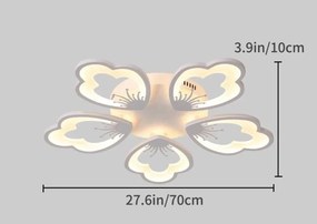 5 Λευκό Πλαφόνιερ 5 LED Φωτιστικό Σχέδιο Μοντέρνο & Λιτό 70x70x10 cm