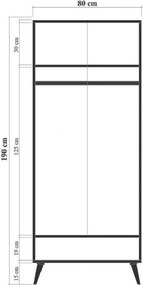 Διφυλλη Ντουλαπα Πολυχρωμη CITY TRIANGLE 45x80x190