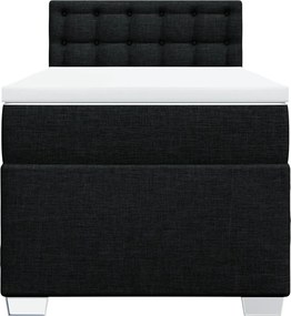 vidaXL Κρεβάτι Boxspring με Στρώμα Μαύρο 100 x 200 εκ. Υφασμάτινο