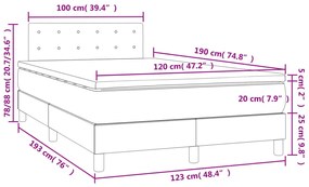 ΚΡΕΒΑΤΙ BOXSPRING ΜΕ ΣΤΡΩΜΑ &amp; LED ΜΑΥΡΟ 120X190 ΕΚ. ΒΕΛΟΥΔΙΝΟ 3270179