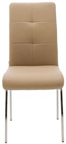 Καρέκλα Ariadne pakoworld PU μόκα-πόδι χρωμίου - Μέταλλο - 029-000071