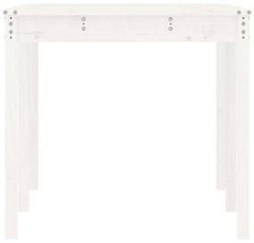 vidaXL Τραπέζι Κήπου Λευκό 159,5x82,5x76 εκ. από Μασίφ Ξύλο Πεύκου