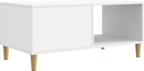 vidaXL Τραπεζάκι σαλονιού Λευκό 90 x 50 x 40 cm Επεξεργασμένο Ξύλο