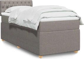 vidaXL Κρεβάτι Boxspring με Στρώμα Taupe 80x200 εκ. Υφασμάτινο