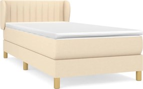 vidaXL Κρεβάτι Boxspring με Στρώμα Κρεμ 100 x 200 εκ. Υφασμάτινο