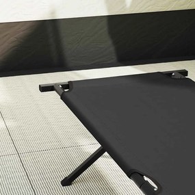 vidaXL Αναδιπλούμενο Κρεβάτι Κάμπινγκ 2 pcs Μαύρο Ύφασμα Oxford