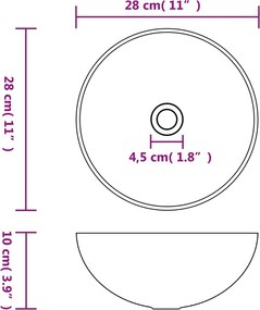 vidaXL Νιπτήρας Μπάνιου Στρογγυλός Σκούρο Πράσινο Κεραμικός