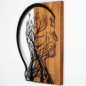 Διακοσμητικό Τοίχου Tree Man 899SKL2396 45x58cm Walnut-Black Wallity Μέταλλο,Ξύλο