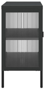 vidaXL Ντουλάπι Μαύρο 105 x 35 x 70 εκ. από Γυαλί και Ατσάλι