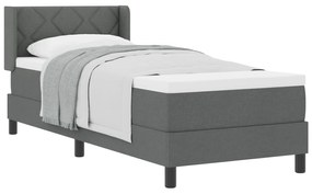 vidaXL Κρεβάτι Box Spring με Στρώμα – Σκούρο Γκρι, 80 x 200 εκ. Ύφασμα