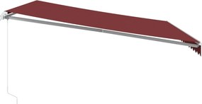 vidaXL Τέντα Πτυσσόμενη Χειροκίνητη Μπορντό 450x350 εκ.