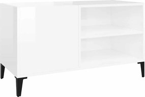 vidaXL Δισκοθήκη Γυαλιστερή Λευκή 84,5x38x48 εκ. Επεξεργασμένο Ξύλο
