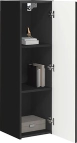 vidaXL Ντουλάπι Τηλεόρασης Τοίχου 30 x 31 x 100 εκ. Μαύρο