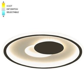 Φωτιστικό Οροφής - Πλαφονιέρα VT-2026260 LED CCT 3120lm 52W Με Διακόπτη IP20 40x4,5cm White-Black Vito