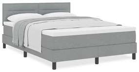 vidaXL Κρεβάτι Box Spring με Στρώμα Ανοιχτό Γκρι 140x190 εκ. Ύφασμα