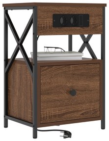 vidaXL Κομοδίνο Καφέ δρυς 40 x 31 x 60 εκ. Επεξεργασμένο ξύλο