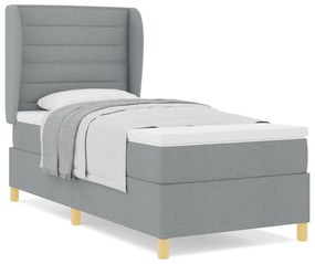 vidaXL Κρεβάτι με Στρώμα Λαμπερό Γκρι 80x200 εκ. Ύφασμα