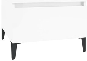 vidaXL Βοηθητικά Τραπέζια 2 τεμ. Γυαλ.Λευκό 50x46x35 εκ. Επεξ. Ξύλο
