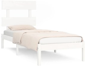 vidaXL Πλαίσιο Κρεβατιού Λευκό 90 x 200 εκ. από Μασίφ Ξύλο