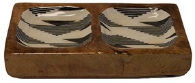 Διακοσμητική Πιατέλα Decor Enamel 00.07.7404A 20x10x3,5cm Ξύλινη Multi Wood