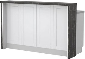 Πάγκος νησίδας Tahoma-Μήκος: 160 εκ.-Λευκό ματ-Black Stone