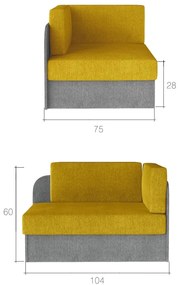 Καναπές - κρεβάτι Luxemburg-Gkri-Roz