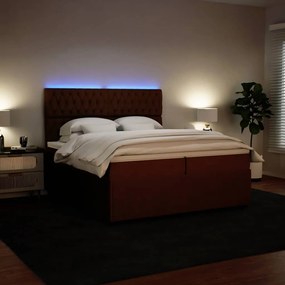 vidaXL Κρεβάτι Boxspring με Στρώμα Ροζ 200x200 εκ. Βελούδινο