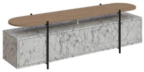 TV cabinet Ondine grey marble-natural 160x35.5x48cm 160x35.5x48 εκ.