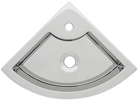 vidaXL Νιπτήρας με Οπή Υπερχείλισης Ασημί 45 x 32 x 12,5 εκ. Κεραμικός