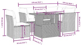 ΣΕΤ ΚΑΝΑΠΕ ΚΗΠΟΥ 5 ΤΕΜ. ΜΠΕΖ ΣΥΝΘΕΤΙΚΟ ΡΑΤΑΝ ΜΕ ΜΑΞΙΛΑΡΙ 3270835