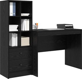 vidaXL Γραφείο με συρτάρι 2 pcs Μαύρη Οξυά