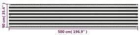 vidaXL Διαχωριστικό Βεράντας Ανθρακί και Λευκό 90 x 500 εκ. από HDPE