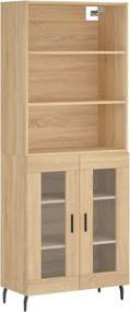 vidaXL Ντουλάπι Sonoma δρυς 69,5 x 34 x 180 εκ. από Επεξεργασμένο Ξύλο