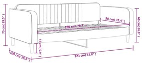 Καναπές Κρεβάτι Σκούρο Πράσινο 90 x 200 εκ. Βελούδινος - Πράσινο