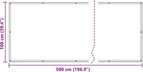 vidaXL Οθόνη Μπαλκονιού 100 x 500 cm Ύφασμα Όξφορντ Ορθογώνιος Μπεζ