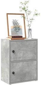 Βιβλιοθήκη Γκρι Σκυροδέματος 40x24x52 εκ. Επεξεργ. Ξύλο