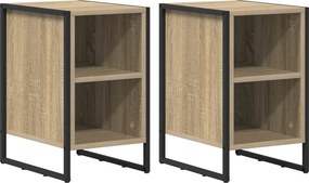 vidaXL Κομοδίνο 2 τμχ. Sonoma Δρυς 39.5 x 30 x 50 εκ