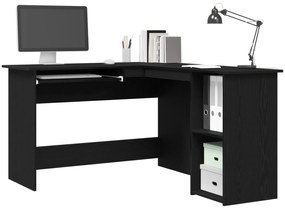vidaXL Γραφείο  Μαύρο Δρυς 120x140x75 εκ. Από Επεξεργασμένο Ξύλο