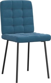 vidaXL Καρέκλες Τραπεζαρίας 4 τεμ. Μπλε Βελούδινες
